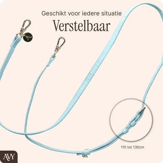 AVY Verstelbaar Crossbody Telefoonkoord (130CM) Leather Croco Blauw afbeelding 6