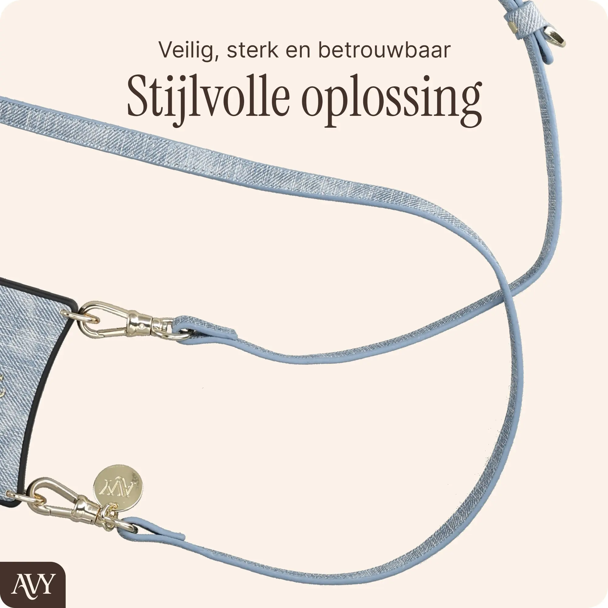 AVY Verstelbaar Crossbody Telefoonkoord (130CM) Denim afbeelding 5