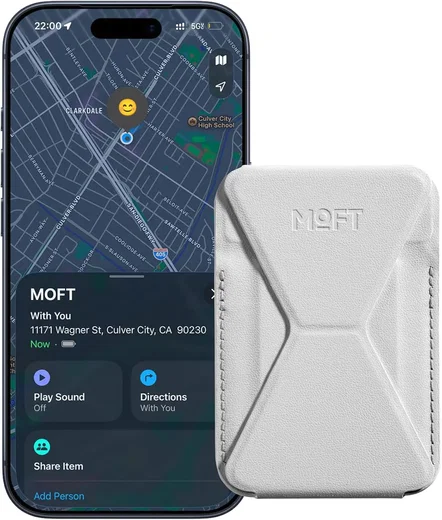 MOFT MagSafe Pasjeshouder met Standaard en Apple Find My Grijs afbeelding 12