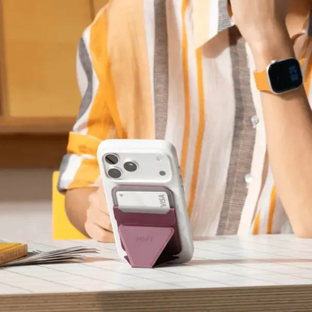 MOFT MagSafe Pasjeshouder met Standaard en Apple Find My Paars afbeelding 11