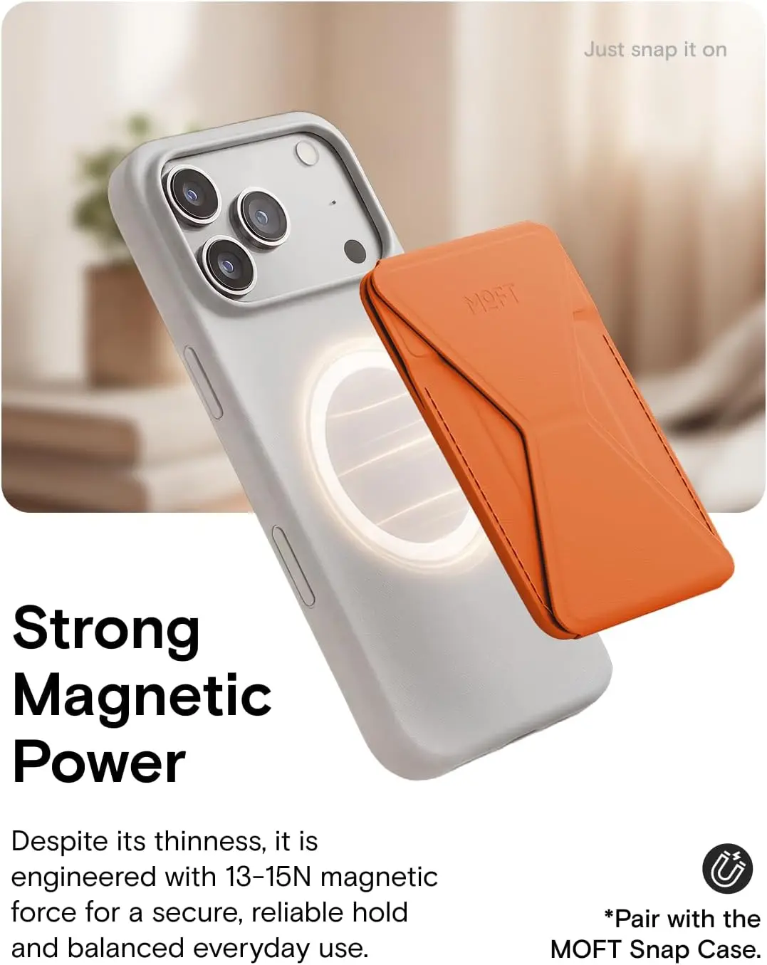 MOFT MagSafe Pasjeshouder met Standaard en Apple Find My Oranje afbeelding 8