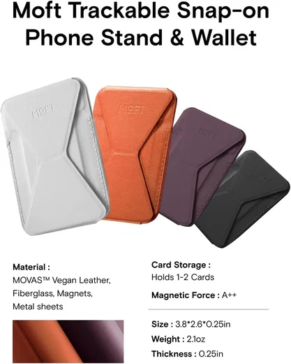 MOFT MagSafe Pasjeshouder met Standaard en Apple Find My Oranje afbeelding 11