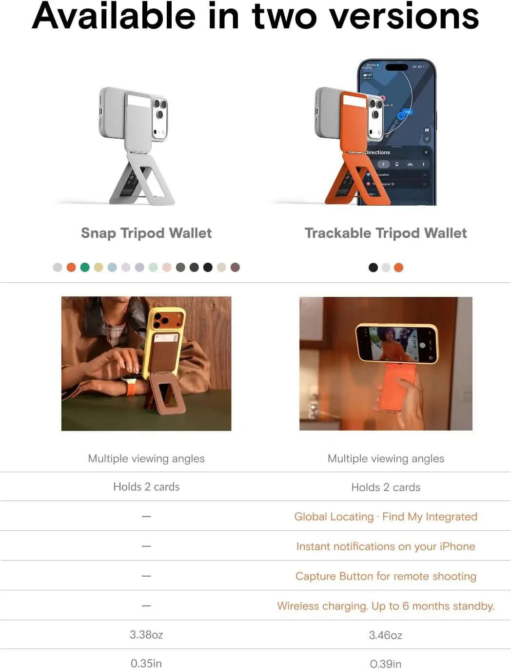 MOFT Tripod Wallet MOVAS MagSafe Kaarthouder met Standaard en Zoek Mijn Zwart afbeelding 7