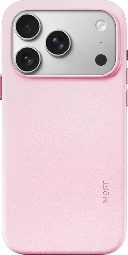 MOFT MOVAS Snap iPhone 17 Pro Hoesje MagSafe Vegan Leer Back Cover Roze afbeelding 1