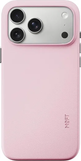 MOFT MOVAS Snap iPhone 17 Pro Max Hoesje MagSafe Vegan Leer Back Cover Roze afbeelding 1