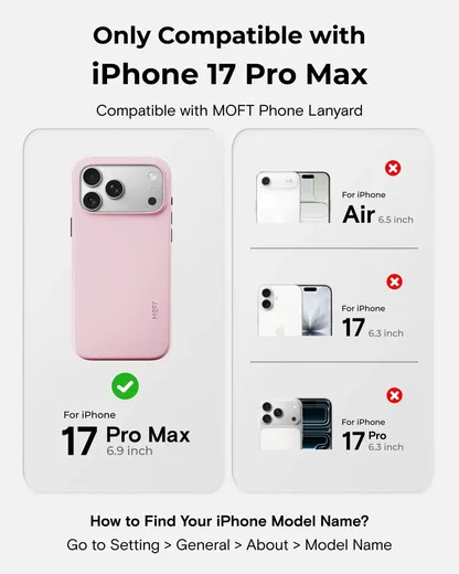 MOFT MOVAS Snap iPhone 17 Pro Max Hoesje MagSafe Vegan Leer Back Cover Roze afbeelding 2