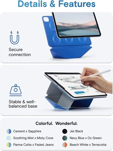 MOFT Dynamic Folio iPad Pro 11 (2022/2021/2020/2018) Hoes met Standaard Geel afbeelding 9