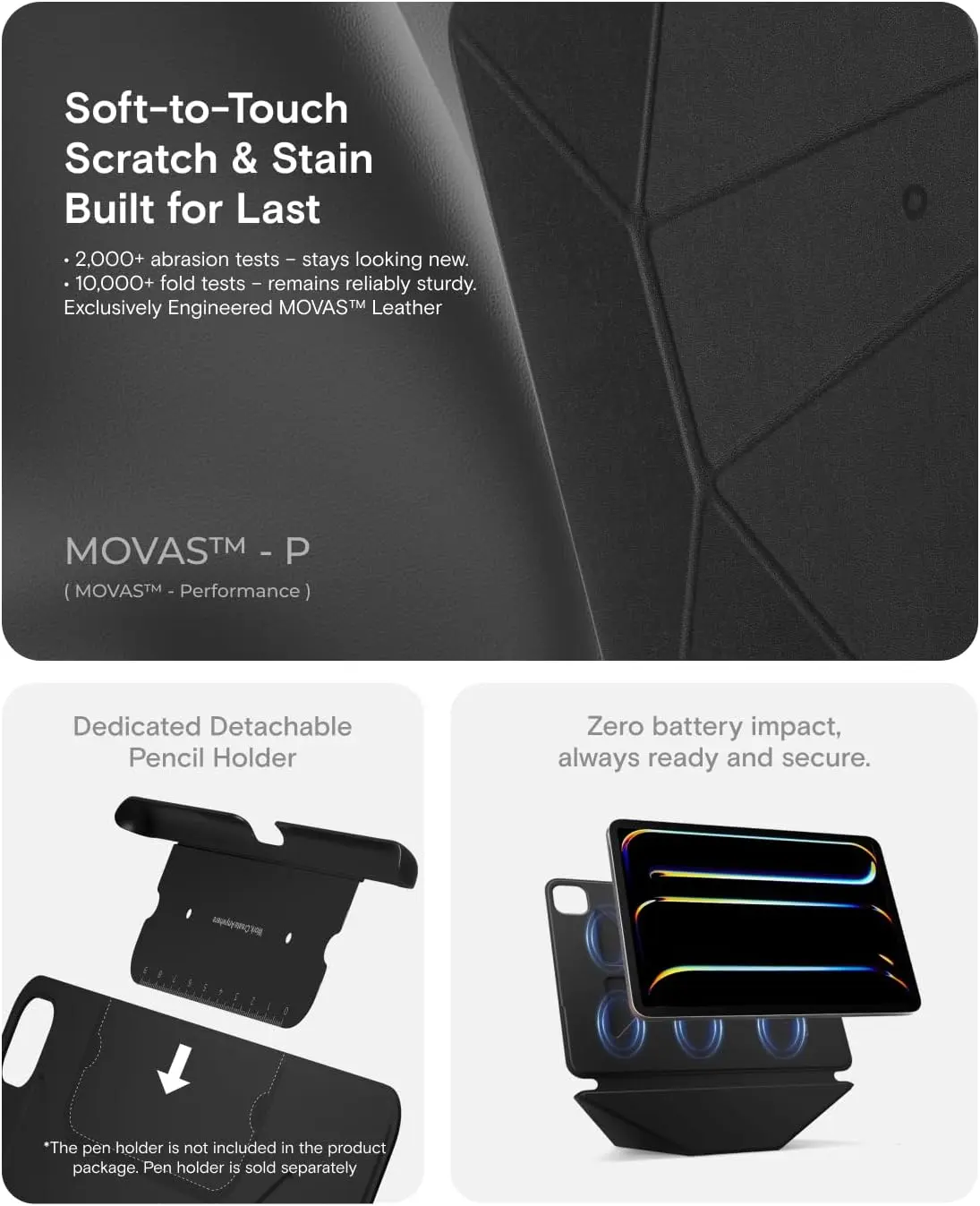 MOFT Dynamic Folio iPad Air 11 (24/25/26) / Air 10.9 (2022/2020) Hoes Zwart afbeelding 8