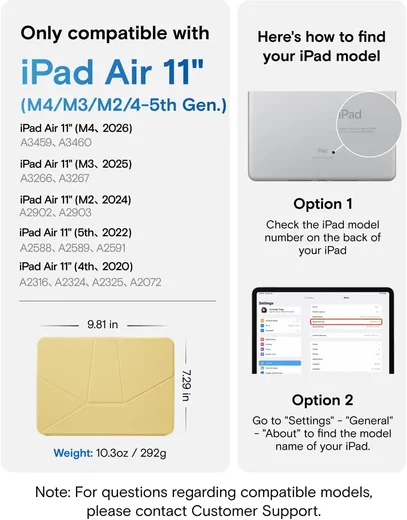MOFT Dynamic Folio iPad Air 11 (24/25/26) / Air 10.9 (2022/2020) Hoes Geel afbeelding 2