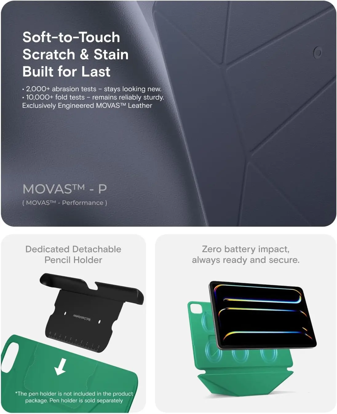 MOFT Dynamic Folio iPad Air 11 (24/25/26) / Air 10.9 (2022/2020) Hoes Navy afbeelding 8