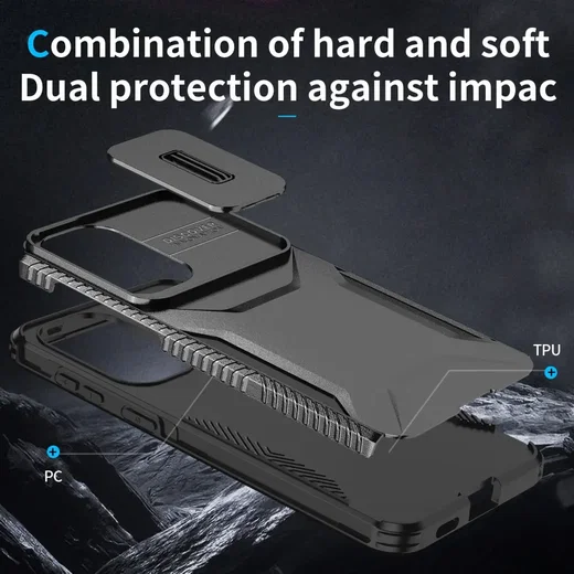 Samsung Galaxy A57 Hoesje Camera Slider Back Cover Schokbestendig Zwart afbeelding 6