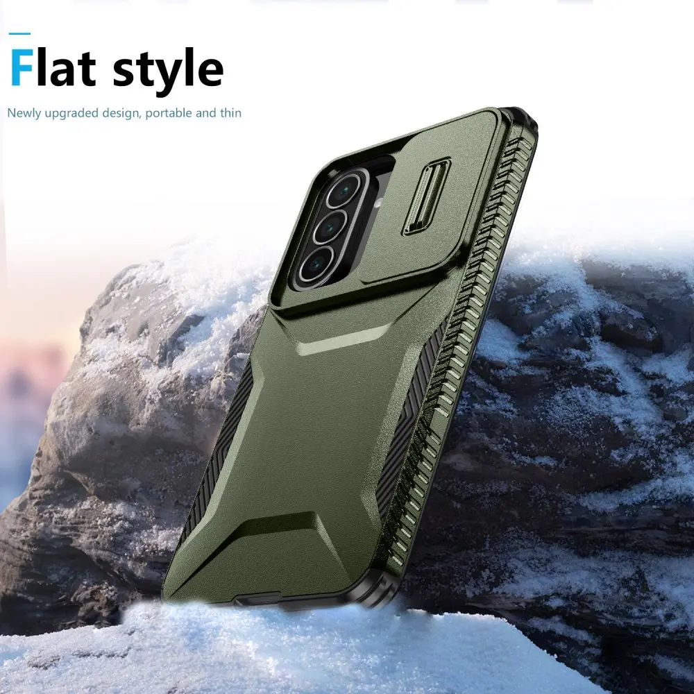 Samsung Galaxy A57 Hoesje Camera Slider Back Cover Schokbestendig Groen afbeelding 5