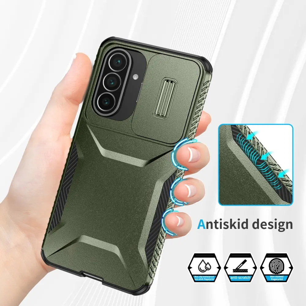 Samsung Galaxy A57 Hoesje Camera Slider Back Cover Schokbestendig Groen afbeelding 4