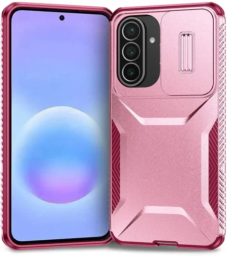 Samsung Galaxy A57 Hoesje Camera Slider Back Cover Schokbestendig Roze afbeelding 1