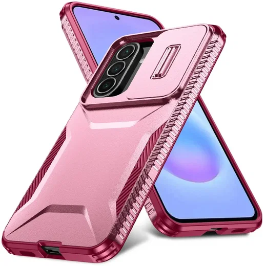Samsung Galaxy A57 Hoesje Camera Slider Back Cover Schokbestendig Roze afbeelding 2