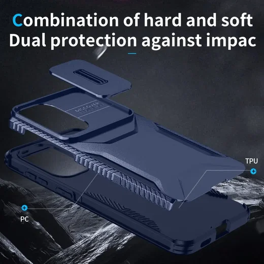 Samsung Galaxy A57 Hoesje Camera Slider Back Cover Schokbestendig Blauw afbeelding 6