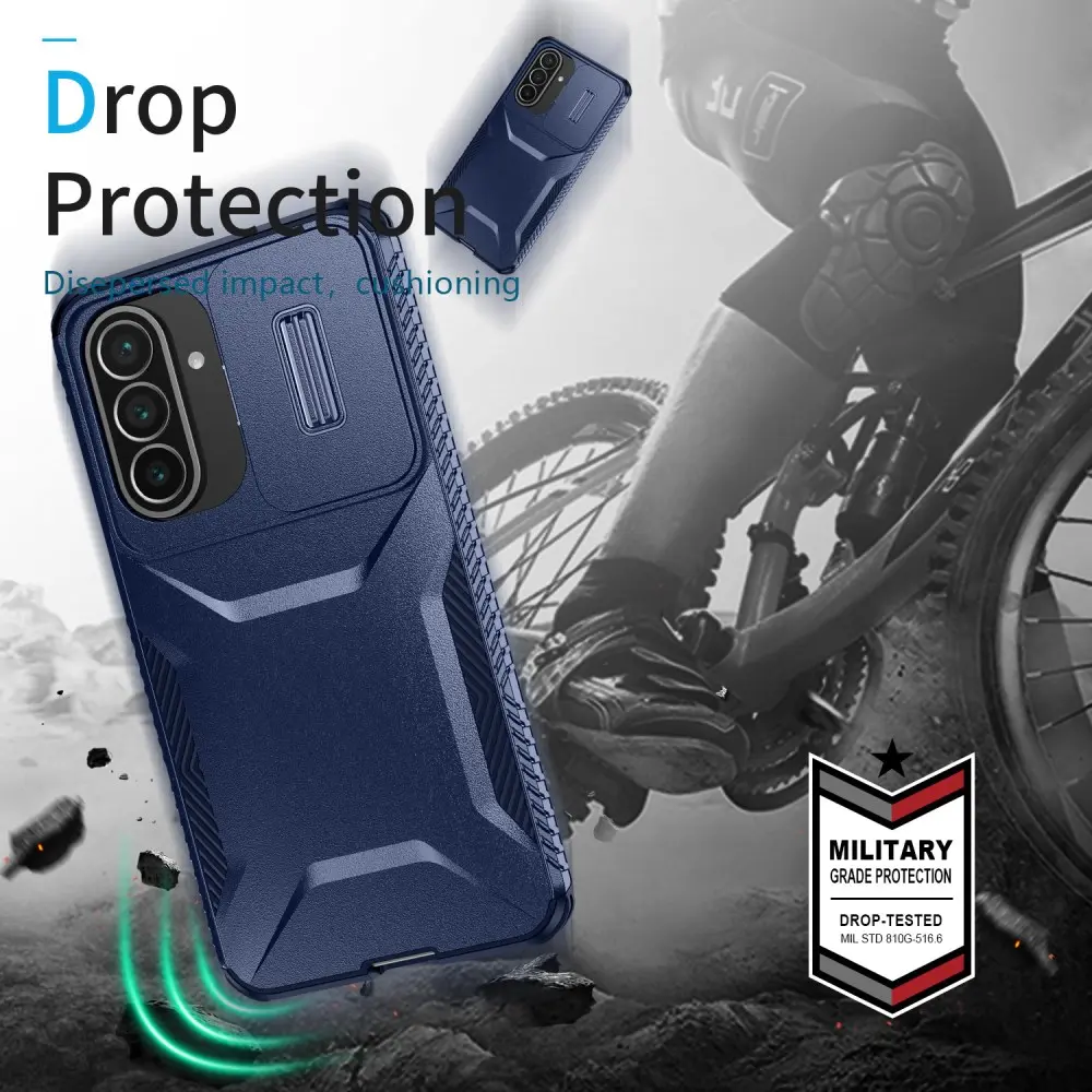 Samsung Galaxy A57 Hoesje Camera Slider Back Cover Schokbestendig Blauw afbeelding 7