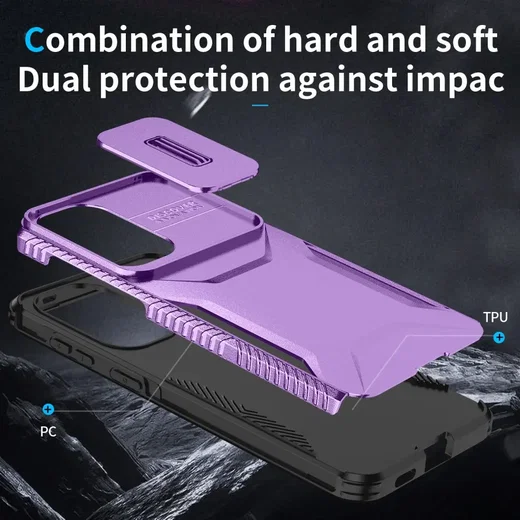 Samsung Galaxy A57 Hoesje Camera Slider Back Cover Schokbestendig Paars afbeelding 8