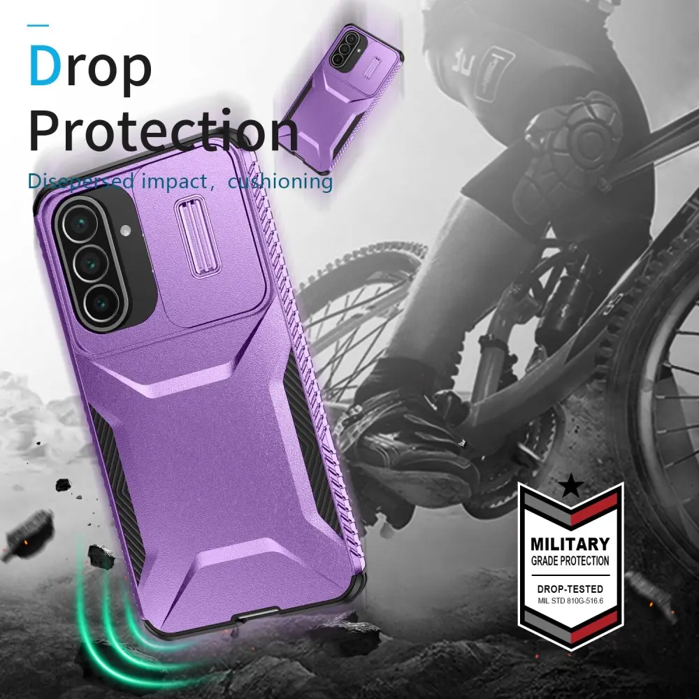 Samsung Galaxy A57 Hoesje Camera Slider Back Cover Schokbestendig Paars afbeelding 9