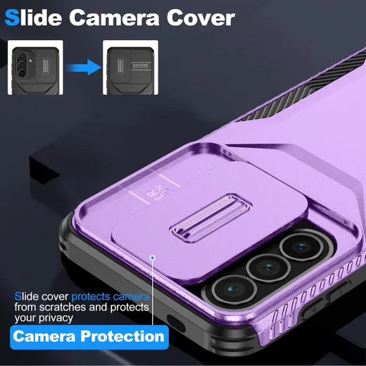 Samsung Galaxy A57 Hoesje Camera Slider Back Cover Schokbestendig Paars afbeelding 4