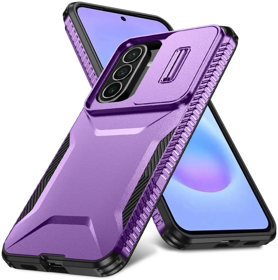 Samsung Galaxy A57 Hoesje Camera Slider Back Cover Schokbestendig Paars afbeelding 2