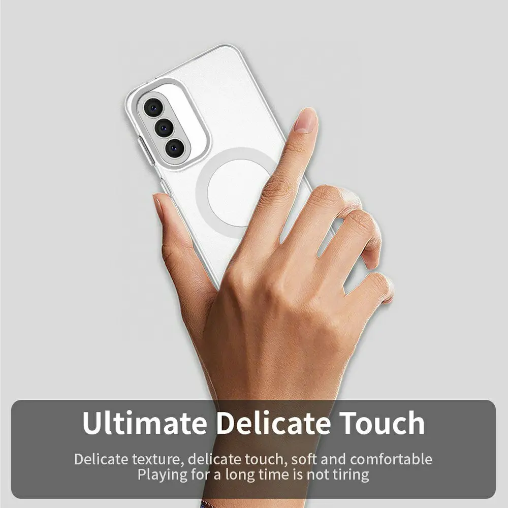 Samsung Galaxy A57 Hoesje MagSafe Backcover Semi-Transparant & Wit afbeelding 6