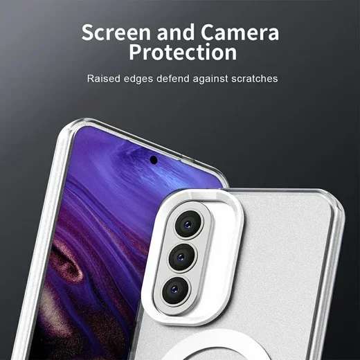 Samsung Galaxy A57 Hoesje MagSafe Backcover Semi-Transparant & Wit afbeelding 8