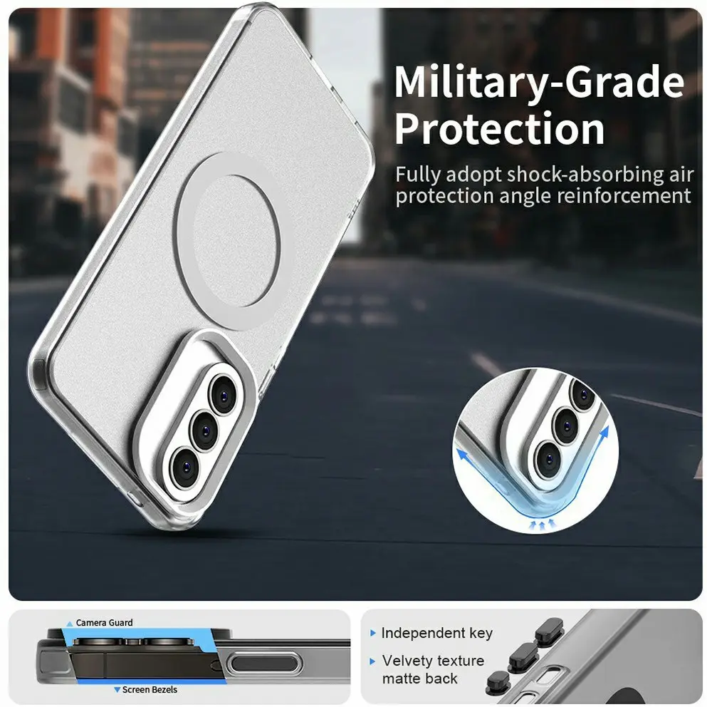 Samsung Galaxy A57 Hoesje MagSafe Backcover Semi-Transparant & Wit afbeelding 9