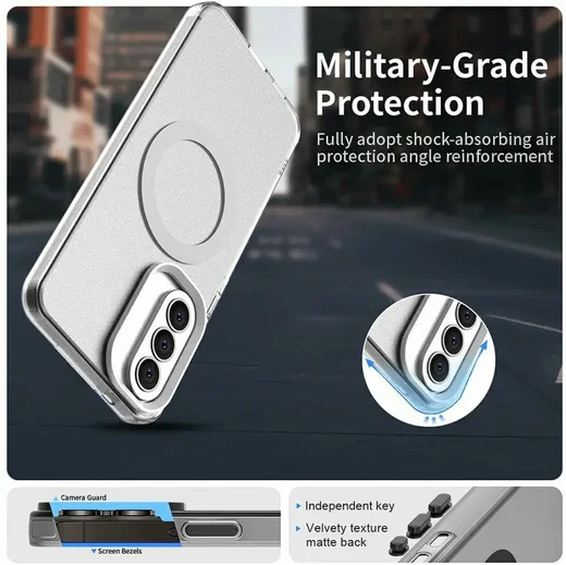 Samsung Galaxy A57 Hoesje MagSafe Backcover Semi-Transparant & Wit afbeelding 9