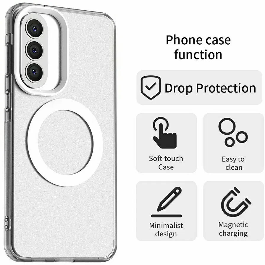 Samsung Galaxy A57 Hoesje MagSafe Backcover Semi-Transparant & Wit afbeelding 7