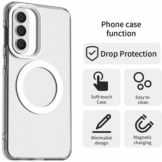 Samsung Galaxy A57 Hoesje MagSafe Backcover Semi-Transparant & Wit afbeelding 7
