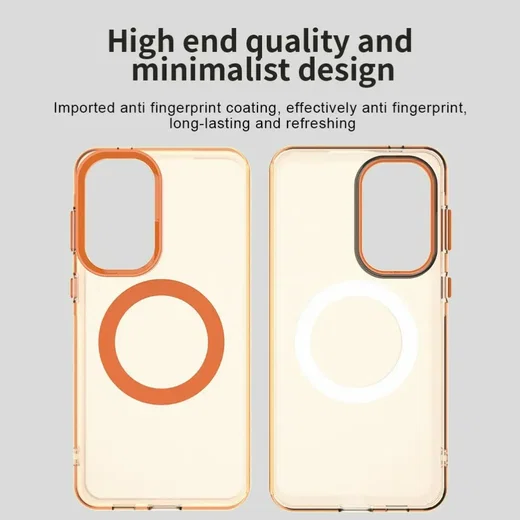 Samsung Galaxy A57 Hoesje MagSafe Backcover Semi-Transparant & Oranje afbeelding 5