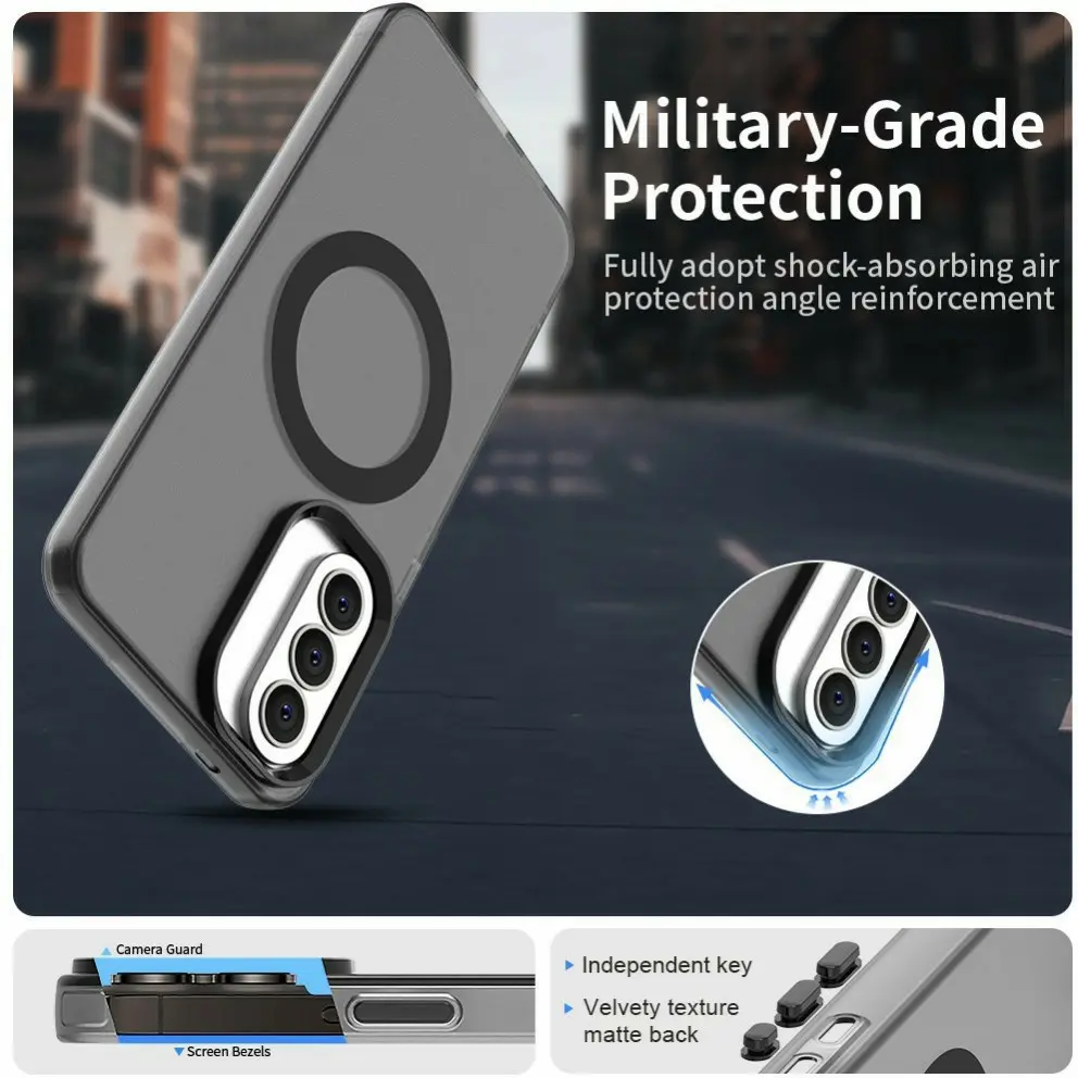 Samsung Galaxy A57 Hoesje MagSafe Backcover Semi-Transparant & Zwart afbeelding 9