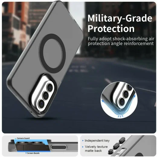 Samsung Galaxy A57 Hoesje MagSafe Backcover Semi-Transparant & Zwart afbeelding 9