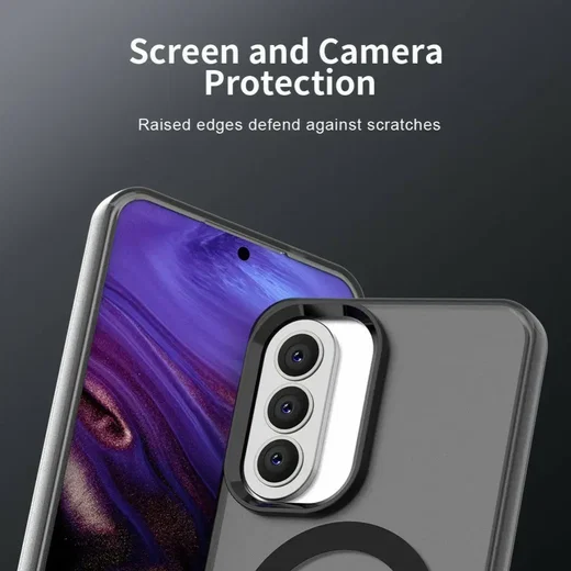 Samsung Galaxy A57 Hoesje MagSafe Backcover Semi-Transparant & Zwart afbeelding 8