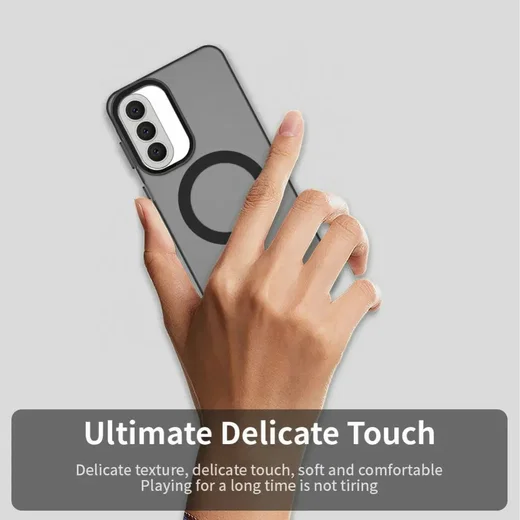 Samsung Galaxy A57 Hoesje MagSafe Backcover Semi-Transparant & Zwart afbeelding 6