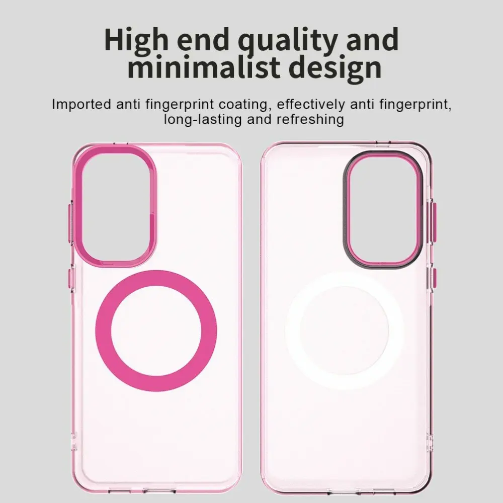 Samsung Galaxy A57 Hoesje MagSafe Backcover Semi-Transparant & Roze afbeelding 5