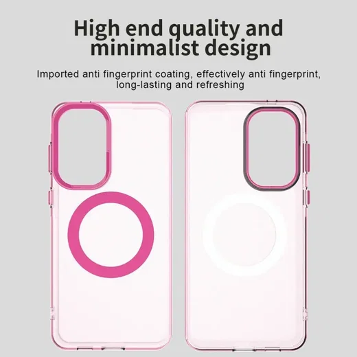 Samsung Galaxy A57 Hoesje MagSafe Backcover Semi-Transparant & Roze afbeelding 5