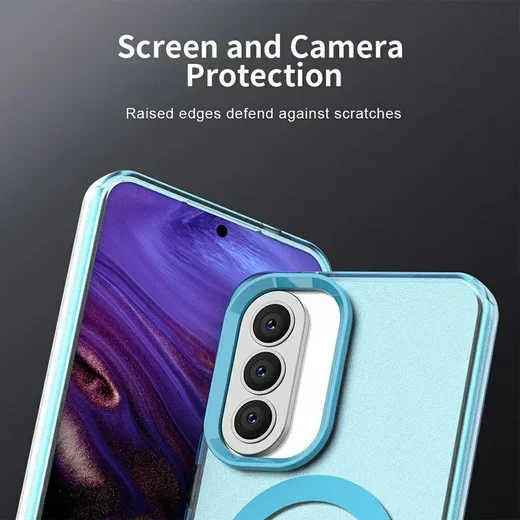 Samsung Galaxy A57 Hoesje MagSafe Backcover Semi-Transparant & Blauw afbeelding 8