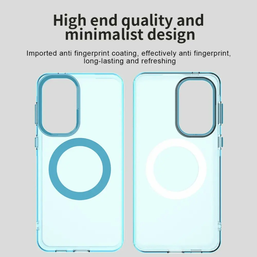 Samsung Galaxy A57 Hoesje MagSafe Backcover Semi-Transparant & Blauw afbeelding 5