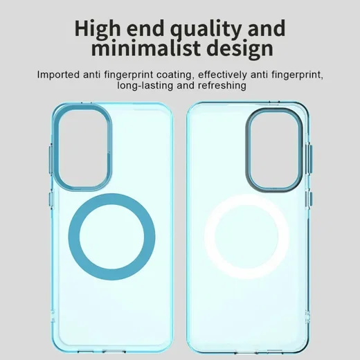 Samsung Galaxy A57 Hoesje MagSafe Backcover Semi-Transparant & Blauw afbeelding 5