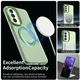 Samsung Galaxy A57 Hoesje MagSafe Backcover Semi-Transparant & Groen afbeelding 2