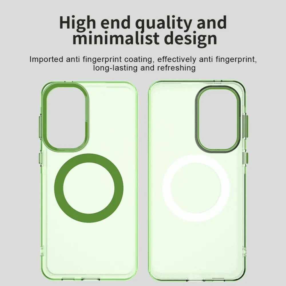 Samsung Galaxy A57 Hoesje MagSafe Backcover Semi-Transparant & Groen afbeelding 5