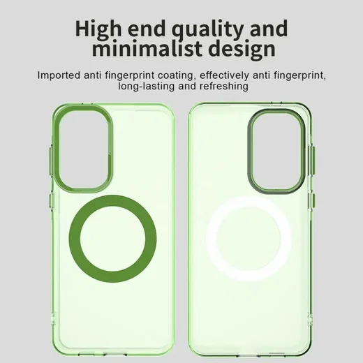 Samsung Galaxy A57 Hoesje MagSafe Backcover Semi-Transparant & Groen afbeelding 5