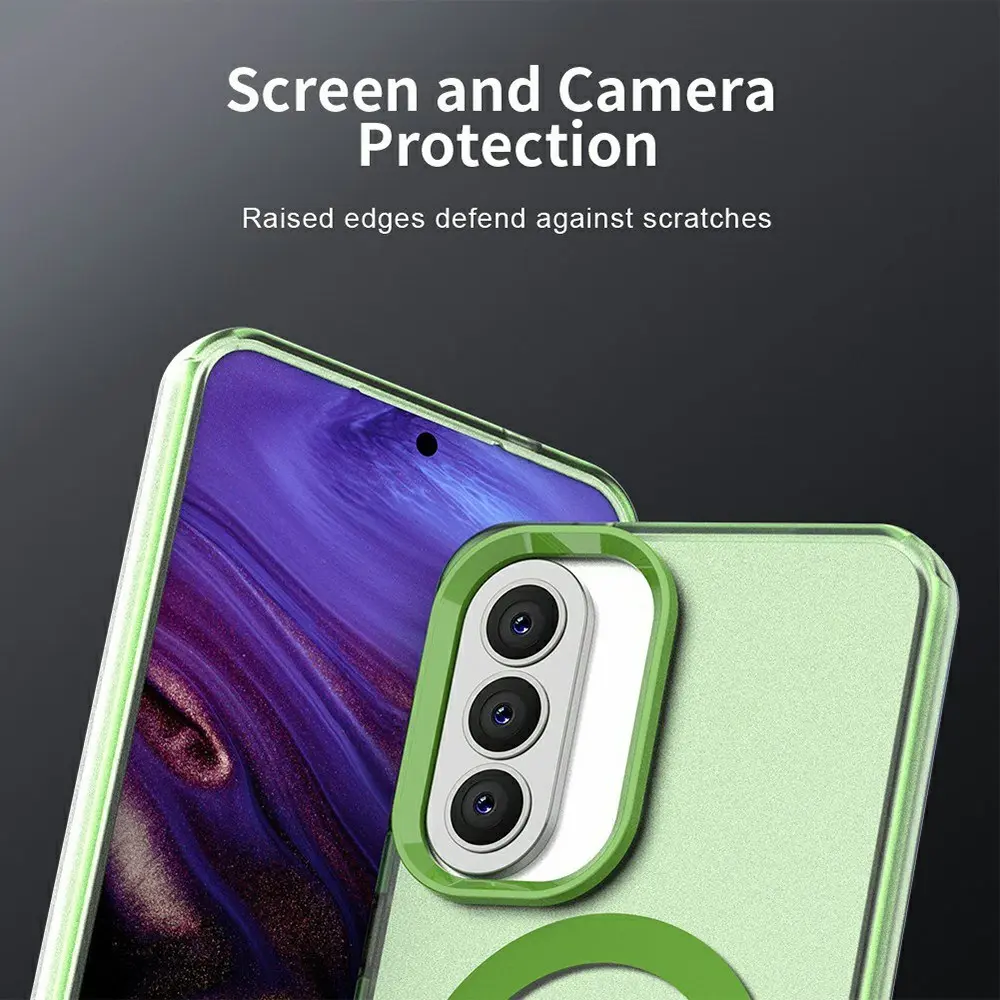Samsung Galaxy A57 Hoesje MagSafe Backcover Semi-Transparant & Groen afbeelding 8