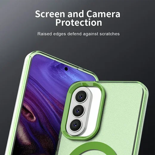 Samsung Galaxy A57 Hoesje MagSafe Backcover Semi-Transparant & Groen afbeelding 8