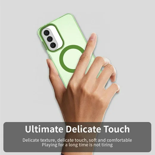 Samsung Galaxy A57 Hoesje MagSafe Backcover Semi-Transparant & Groen afbeelding 6