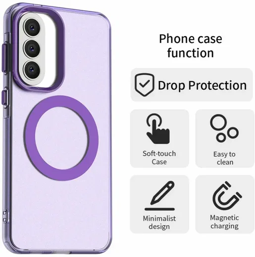 Samsung Galaxy A57 Hoesje MagSafe Backcover Semi-Transparant & Paars afbeelding 7