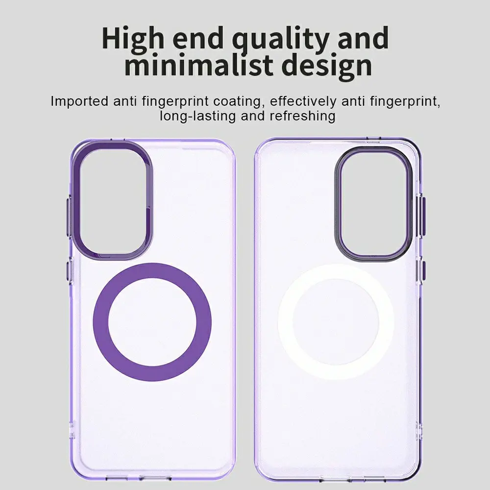 Samsung Galaxy A57 Hoesje MagSafe Backcover Semi-Transparant & Paars afbeelding 5