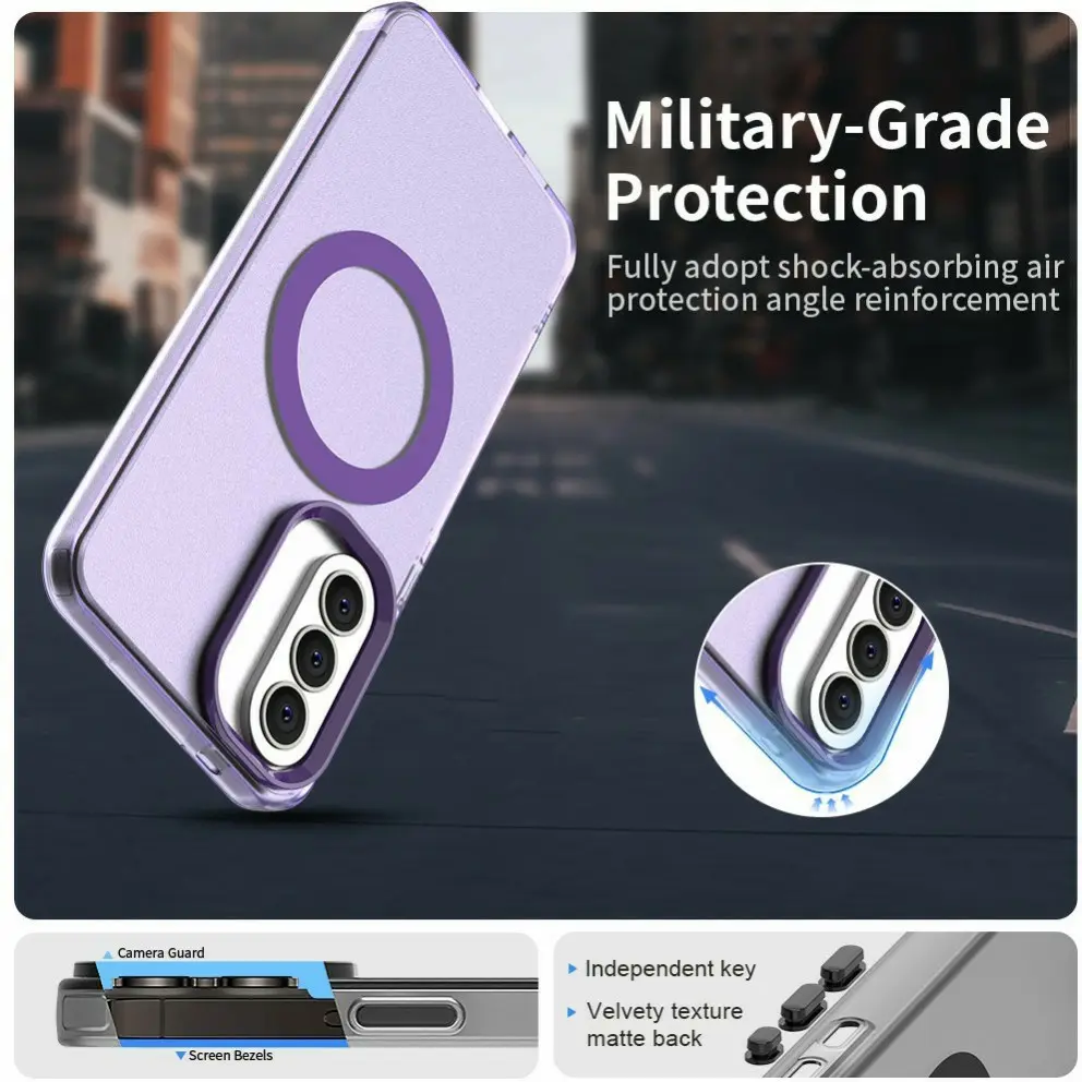 Samsung Galaxy A57 Hoesje MagSafe Backcover Semi-Transparant & Paars afbeelding 9